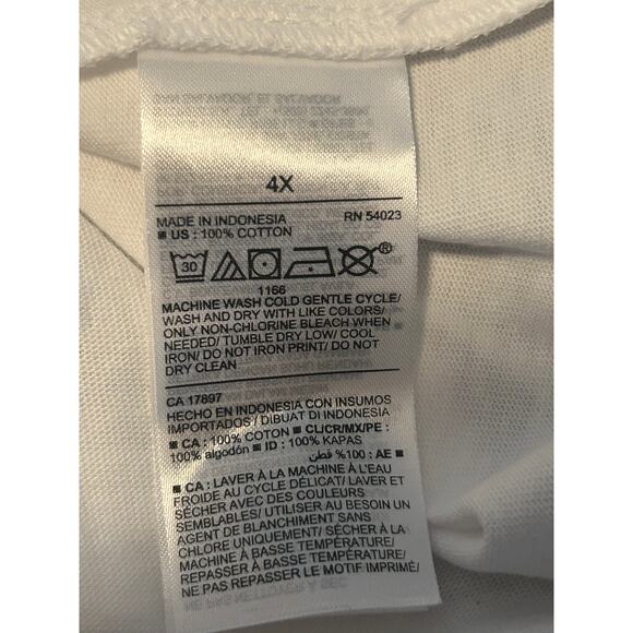 NWT Old Navy Plus White Long Sleeve Heavier Weight T Shirt Live & Love Size 4X - Picture 5 of 6